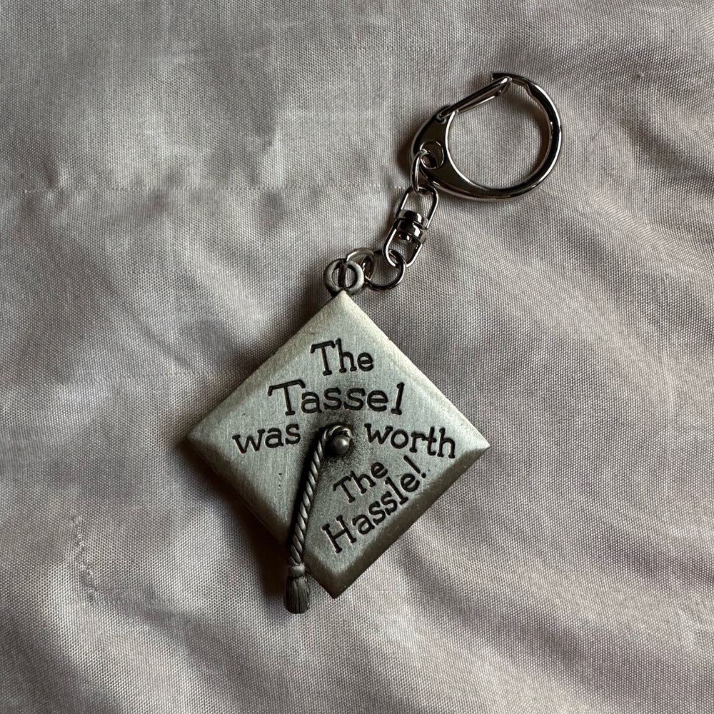 Graduation Cap Keychain with Tassel Quote